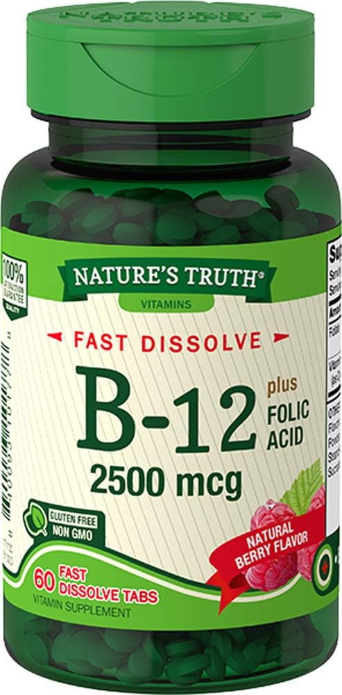 Nature's Truth Vitamin B12 2500mcg Tablets, 60 Count - görsel 1