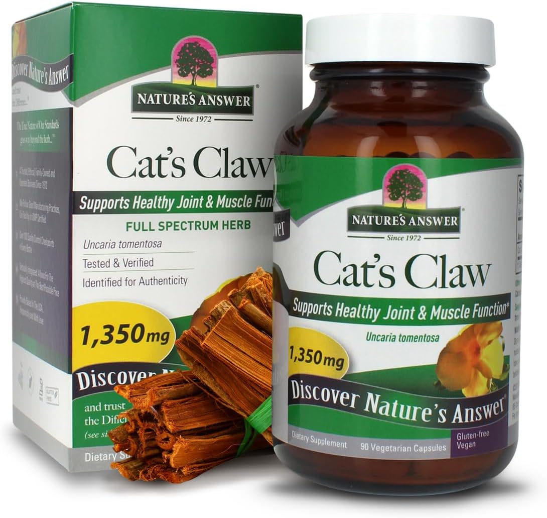 Nature's Answer Cat's Claw Inner Bark – Full Spectrum Herb – 90 Capsules - görsel 1
