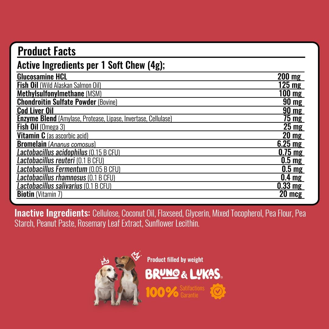 8-in-1 Multivitamin for Dogs with Glucosamine & Omega Fish Oil – Salmon Flavour – 90 Chews - görsel 4