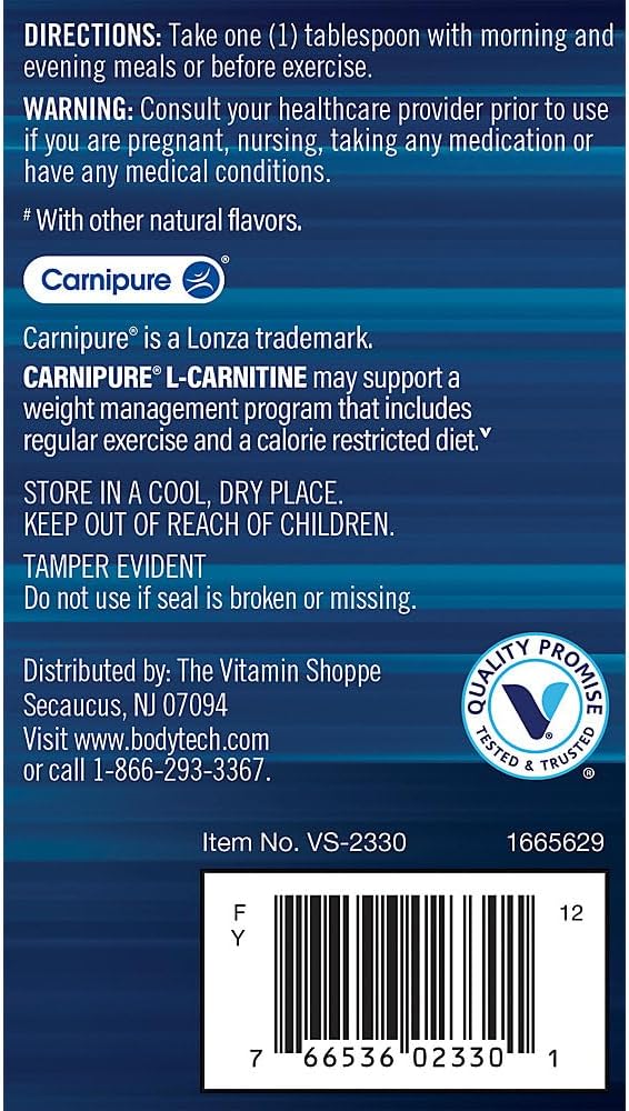 BodyTech L-Carnitine 1100mg – Supports Normal Energy Metabolism, Fatty Acid Metabolism & Muscle Function – Raspberry (473 ml) - görsel 3