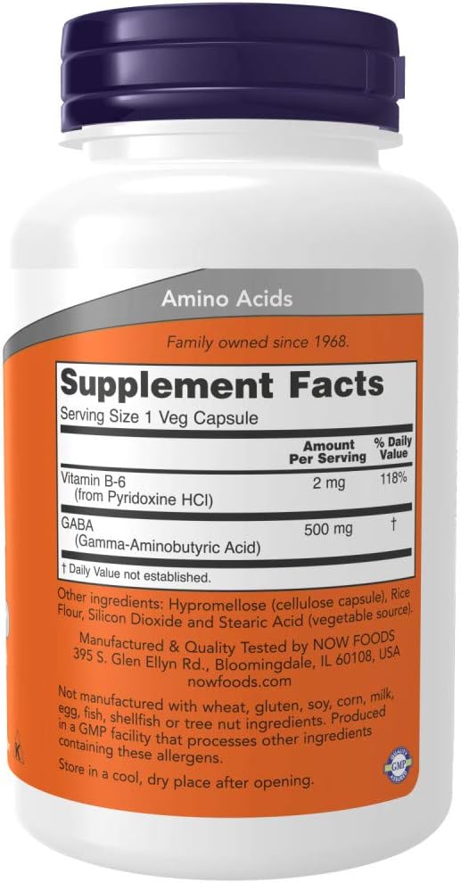 NOW GABA 500mg with Vitamin B6 - görsel 2