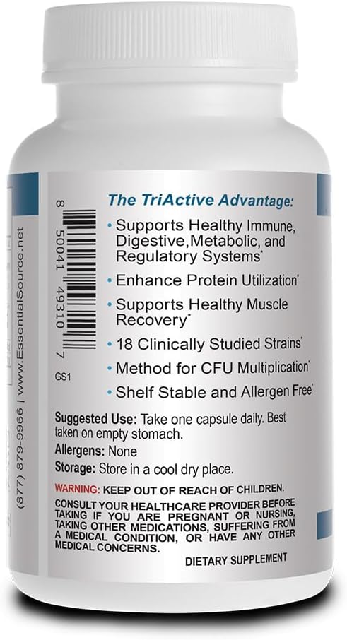 Essential Source TriActive Biotics for Men - Probiotic Capsules, 30 Billion CFU with Prebiotics & Blue Spirulina, 30 Capsules - görsel 3