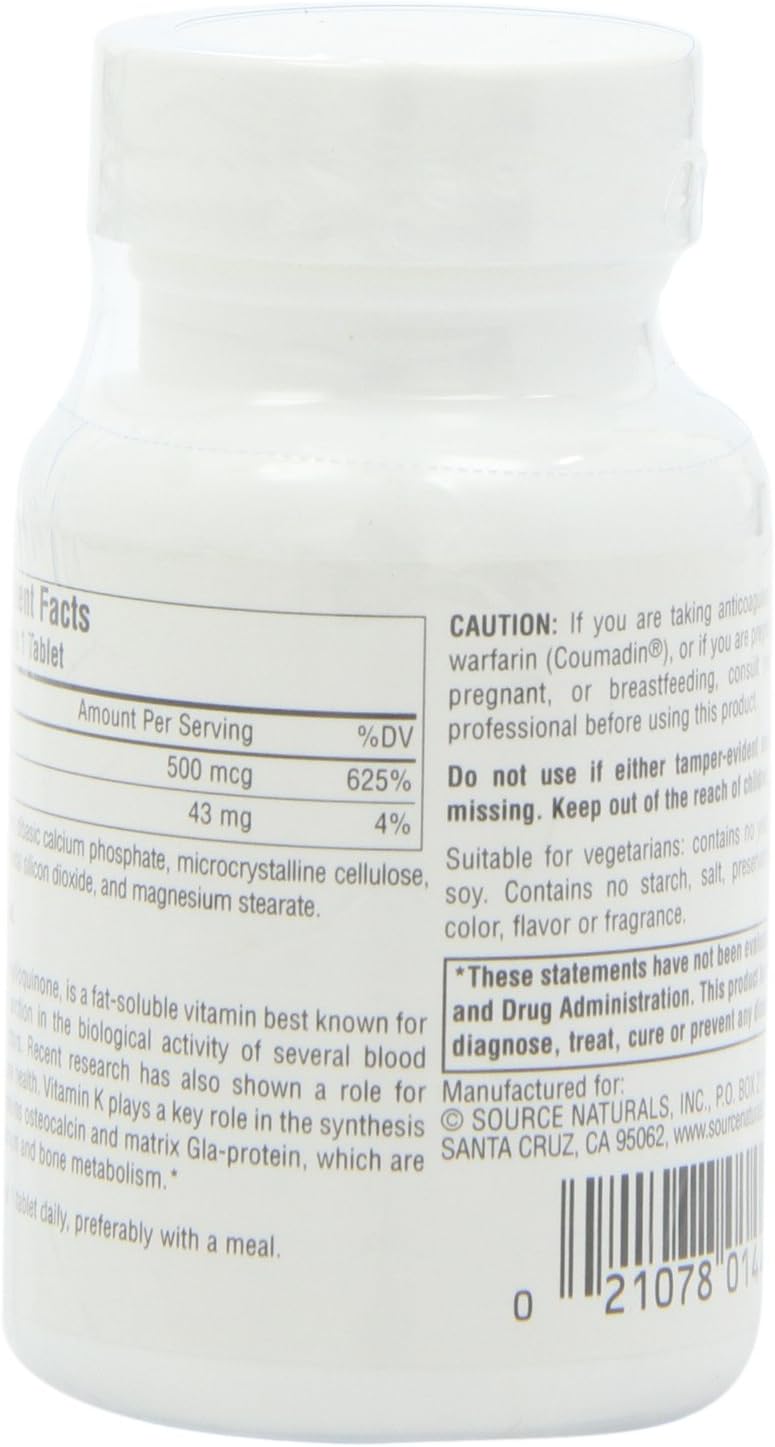 Source Naturals Vitamin K, Supports Normal Bone Health, 100 Tablets - görsel 6