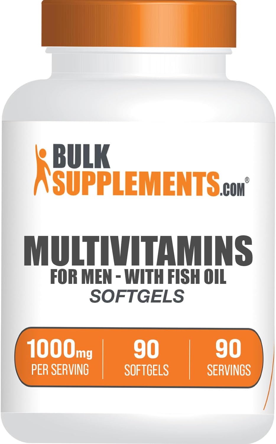 BulkSupplements.com Multivitamin for Men Capsules - Daily Multivitamin with Fish Oil, Gluten-free, 90 Capsules - görsel 1