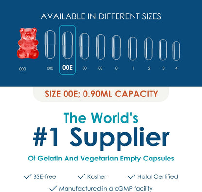 Capsuline Size 00 Empty Gelatine Capsules – Clear, 1000 Count | Kosher, Non-GMO, Gluten-Free