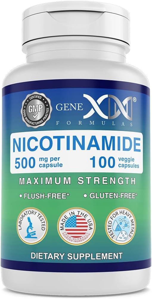Genex Formulae Nicotinamide 500mg – Vitamin B3 (Niacinamide) Capsules for Energy &amp; Skin – 100 Count - görsel 1