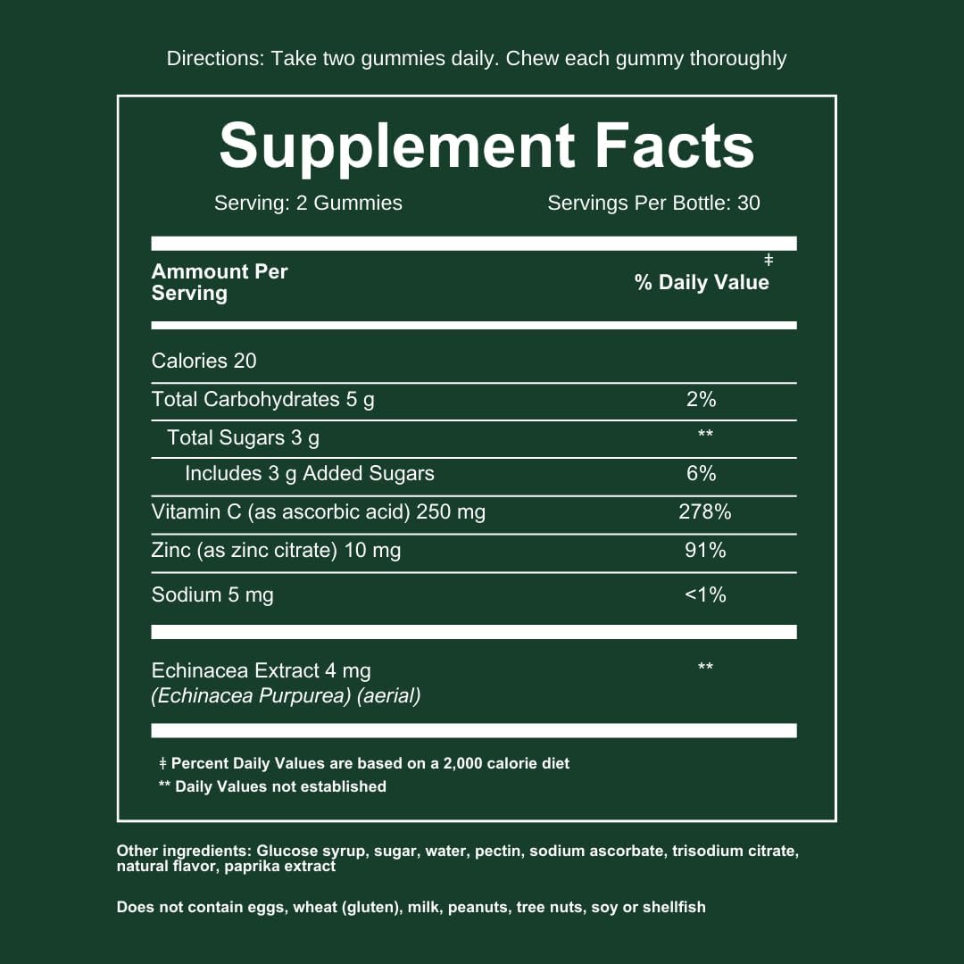 WEEM Immune Support Gummies with Vitamin C, Zinc, Echinacea & Elderberry - Immune Health Support - 1 Pack - görsel 2