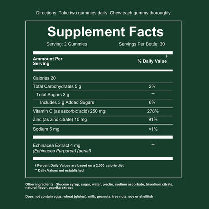 WEEM Immune Support Gummies with Vitamin C, Zinc, Echinacea & Elderberry - Immune Health Support - 1 Pack