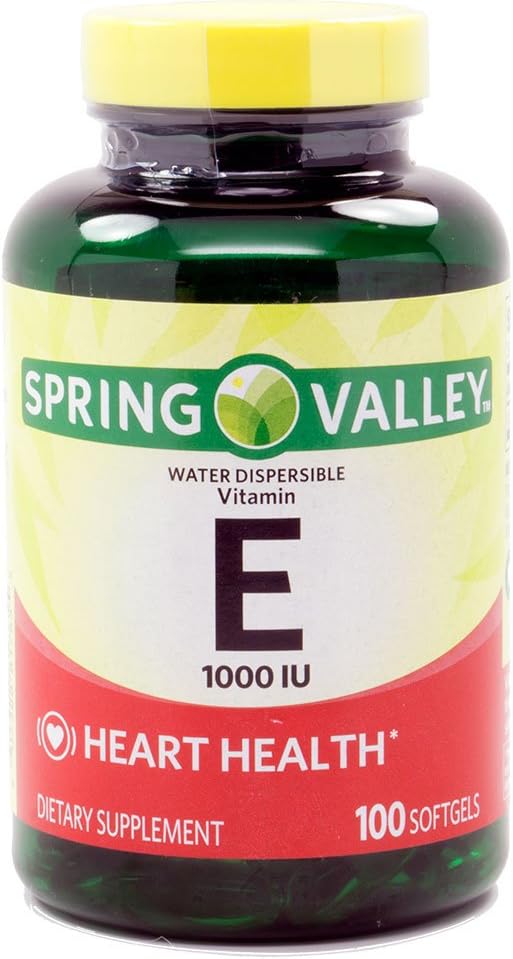 Spring Valley Vitamin E Water Soluble 1000 IU Softgels, 100 Count - görsel 1