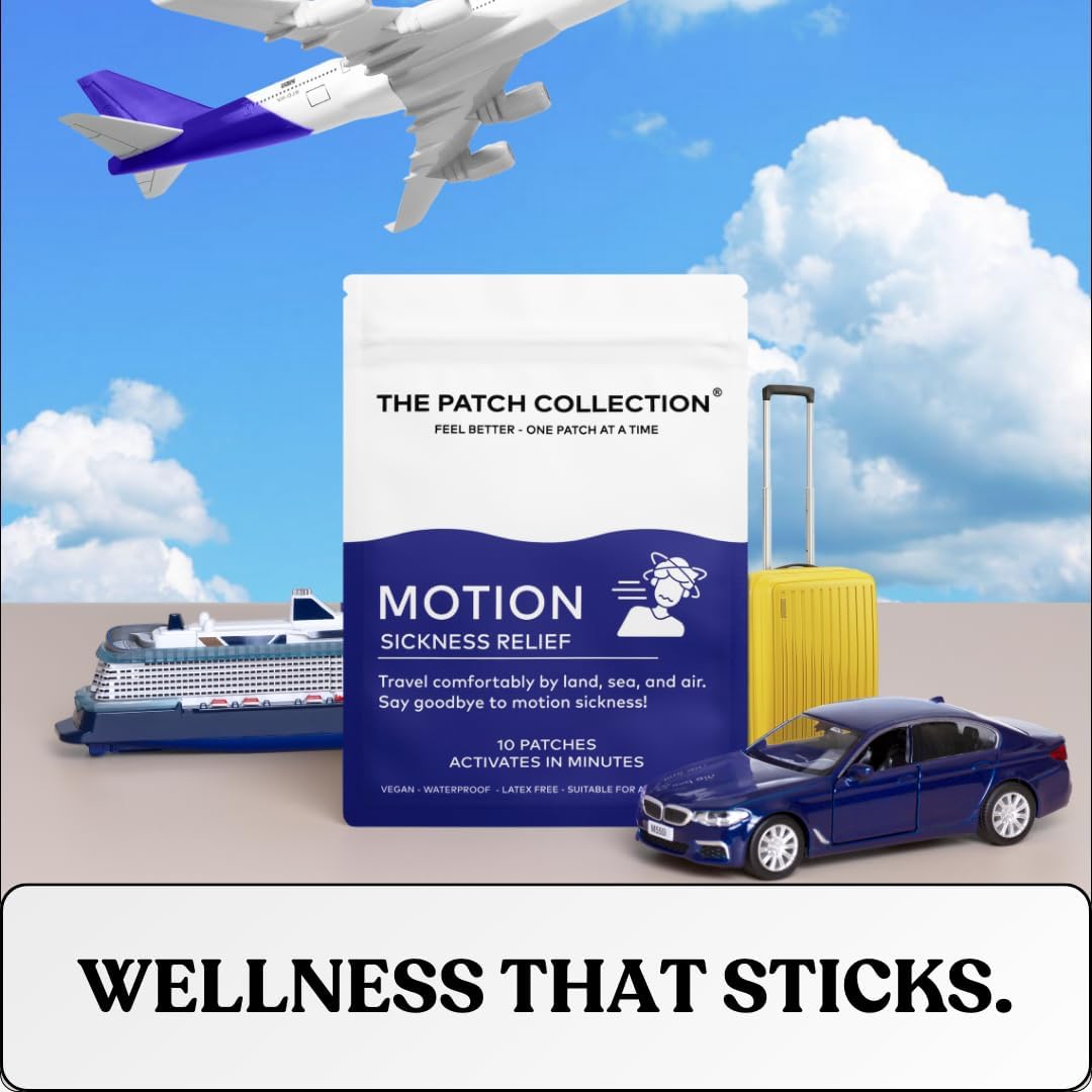 The Patch Collection® – Motion Sickness Relief Patch | Ginger, Peppermint, Safflower, Ginseng (Pack of 10) - görsel 2