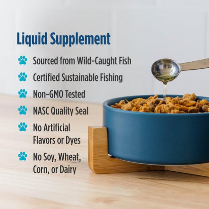Nordic Naturals Omega-3 Pet, Unflavoured - 227 ml - 1380 mg Omega-3 Per 5 ml - Fish Oil for Medium to Large Dogs with EPA & DHA