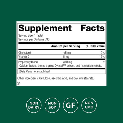 Standard Process Thymex - Cytosol Extract Food Supplement for Immune Health - 90 Tablets