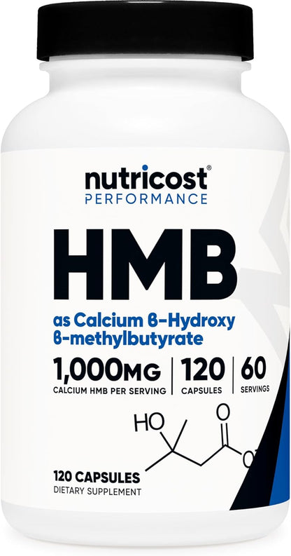 Nutricost HMB (Beta-Hydroxy Beta-Methylbutyrate) 1000mg – 240 Capsules