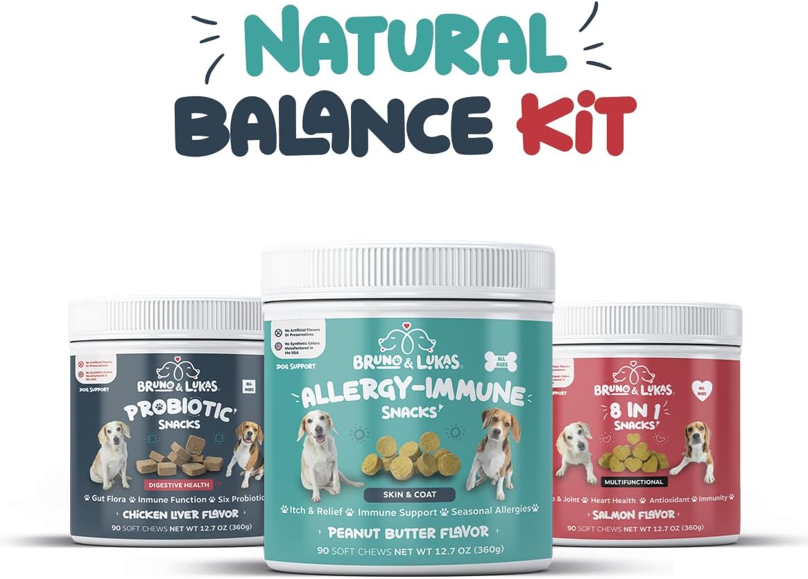 Multivitamin, Probiotics & Allergy Relief Chews for Dogs – 12-in-1 Daily Supplement with Omega-3, Colostrum & Antioxidants – Gut Health, Seasonal Allergy & Itch Support, Immune, Skin & Coat (90 Chews) - görsel 8