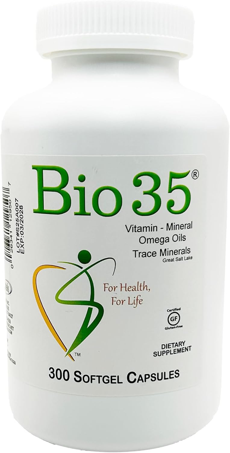 Bio35 Original Daily Multivitamin for Men & Women – High Potency Soft gel capsule with Trace Minerals, 300 Softgels - görsel 1
