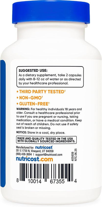 Nutricost SAM-e (S-Adenosyl-L-Methionine) 400mg Per Serving, 120 Capsules (60 Servings)
