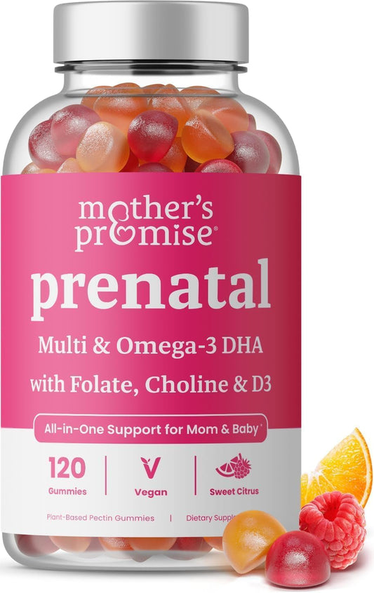 Prenatal Vitamin Gummies with DHA – Vegan Prenatal Vitamins for Women, 120 Gummies