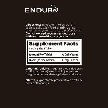 ENDUR-AMIDE - SR (Sustained Release) Niacinamide 500 mg, 200 Tablets
