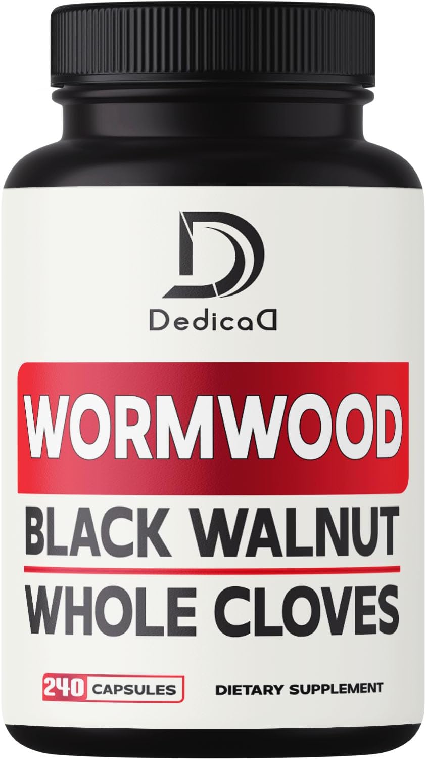 DEDICAD Sweet Wormwood Capsules 1500mg with Black Walnut & Cloves - 240 Vegan Capsules - görsel 1