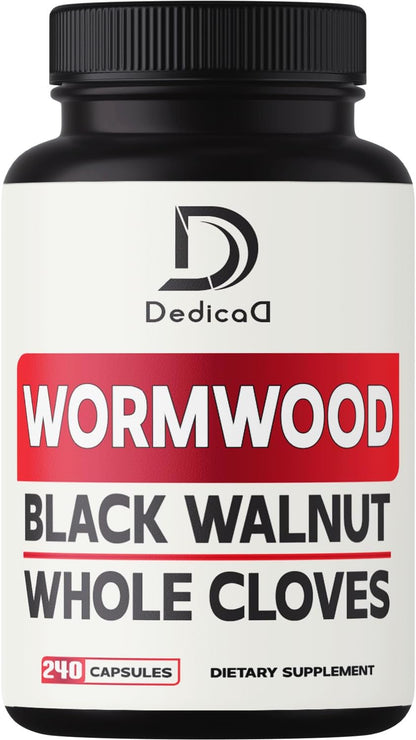 DEDICAD Sweet Wormwood Capsules 1500mg with Black Walnut & Cloves - 240 Vegan Capsules