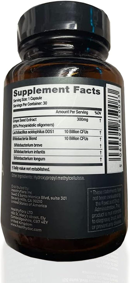 DR. NIGMA Healthy Flora Probiotic Supplement | Research-backed Blend for Digestion, Skin & Gut | 30 Capsules
