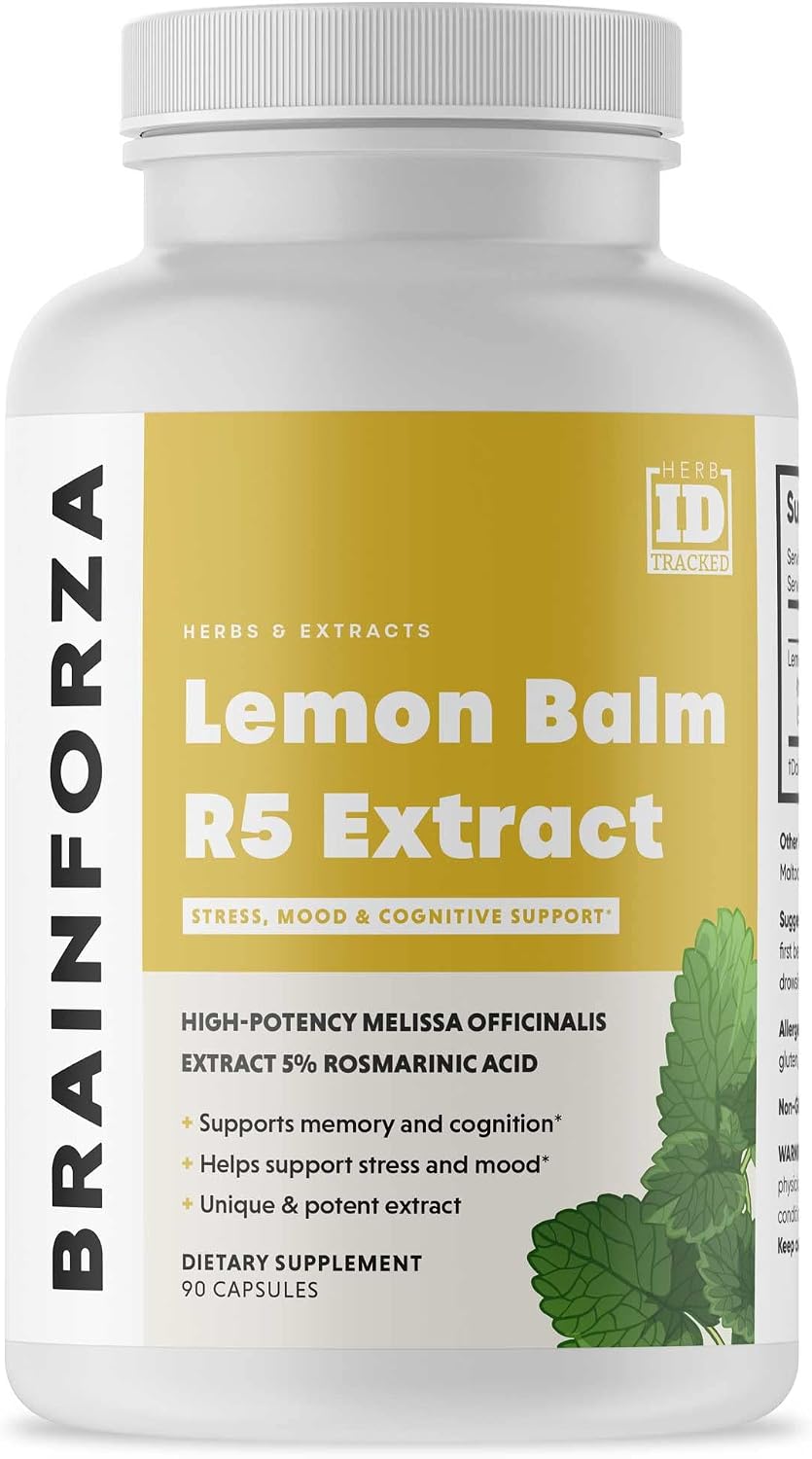 Brain Forza Lemon Balm R5 Extract Capsules - Standardised 5% Rosmarinic Acid, 90 Capsules - görsel 1