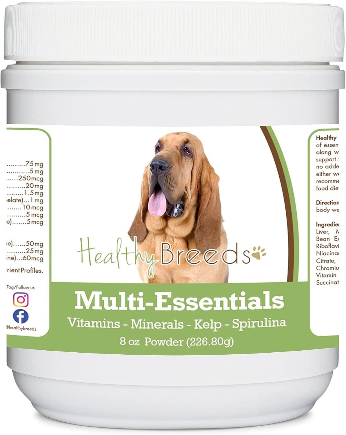 Healthy Breeds Bloodhound Multi-Essentials Powder for Dogs - an Excellent Supplement of Vitamins, Minerals & Antioxidants for Your Dog - 8 oz - görsel 1