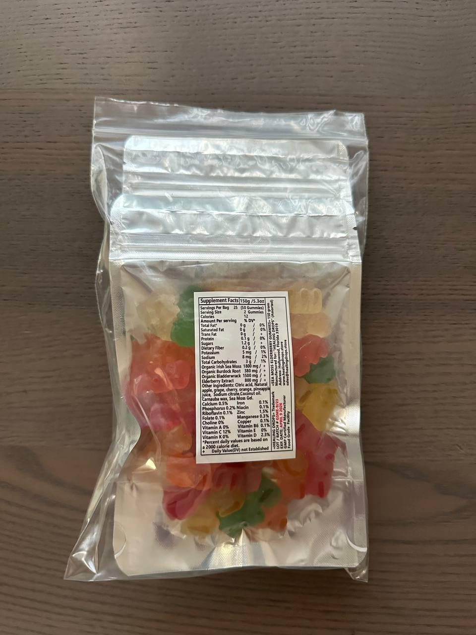 Irish Sea Moss Gummies – Raw Organic Wildcrafted Sun-Dried with Bladderwrack & Burdock Root – Keto Vegan Non-GMO (Elderberry) - görsel 3