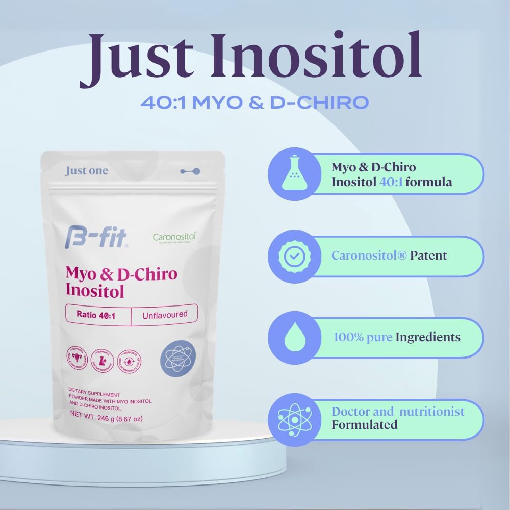 B-fit Inositol Supplement for Women - Myo & D-Chiro Inositol 40:1 for Optimum Hormonal Balance & Ovulation Support - 60 Servings - 2-Month Supply - görsel 3