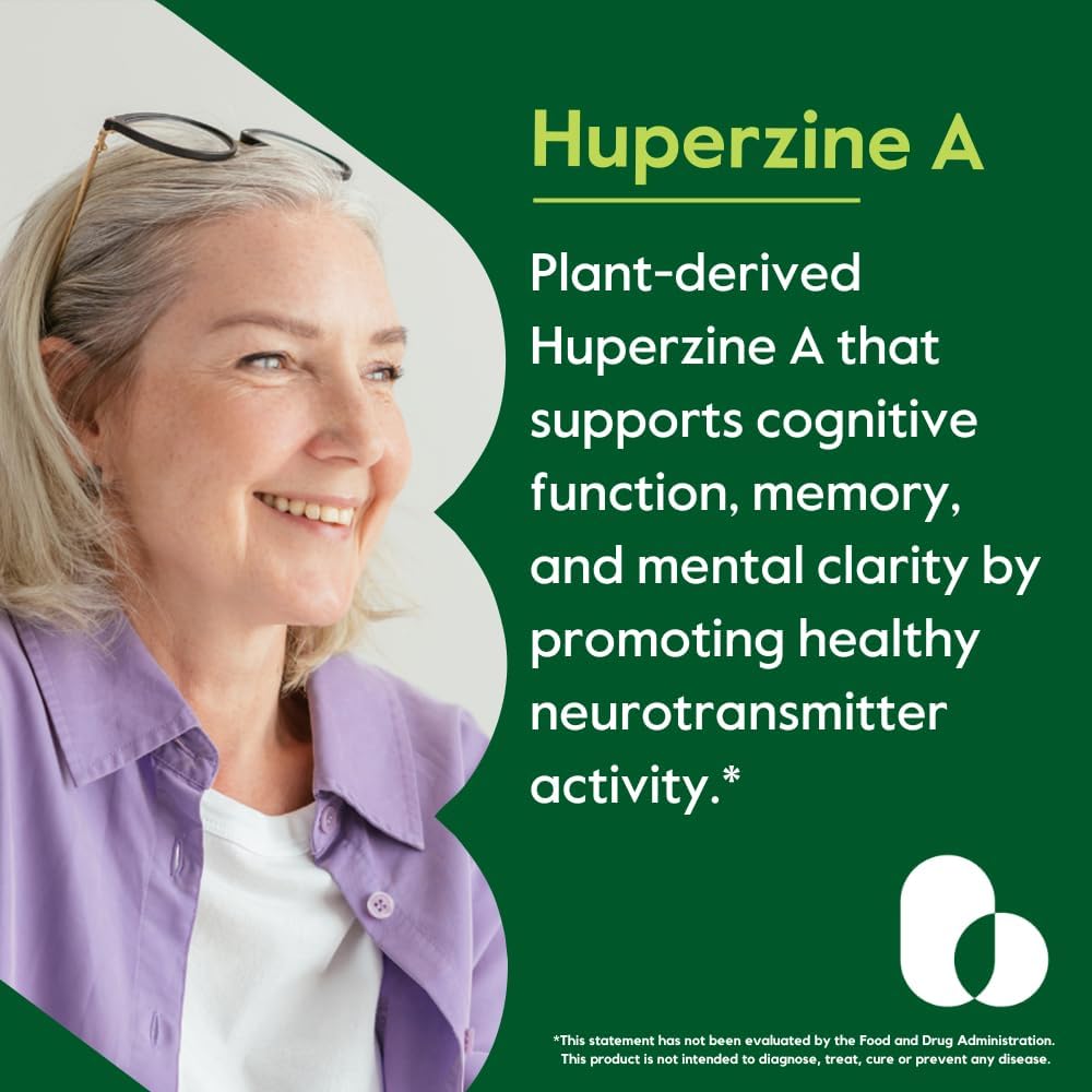 BESTVITE Huperzine A 200mcg – Naturally Derived, Vegan, Non-GMO, 120 Capsules - görsel 3