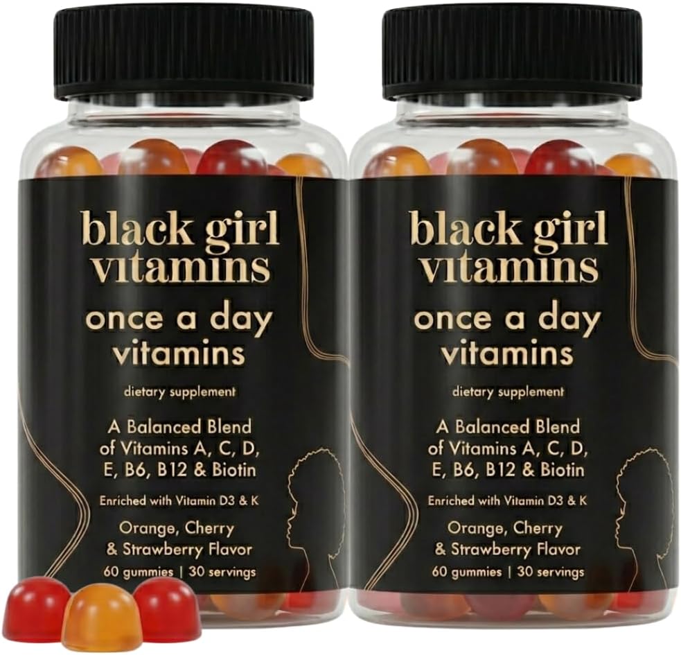 Black Girl Vitamins Once a Day - Women's Multivitamin Gummy - Vitamin A, B, C, E and Zinc - Immune Support - Vegan, Gluten-free - Made in the USA (30 Day Supply, Strawberry) - görsel 6