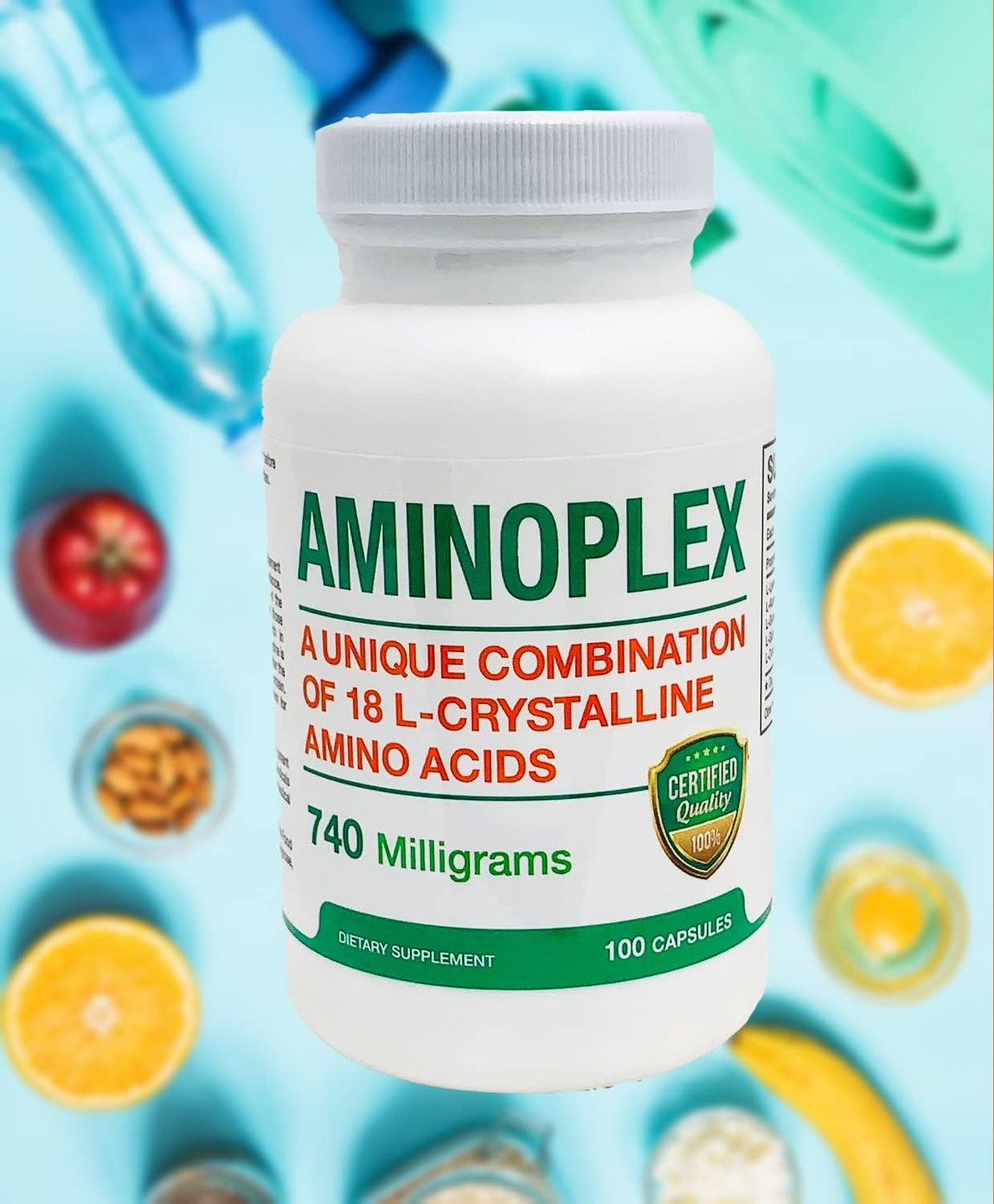 AminoVirox AMINOPLEX 740mg – Amino Acid Supplement for Metabolic Support (100 Capsules) - görsel 1