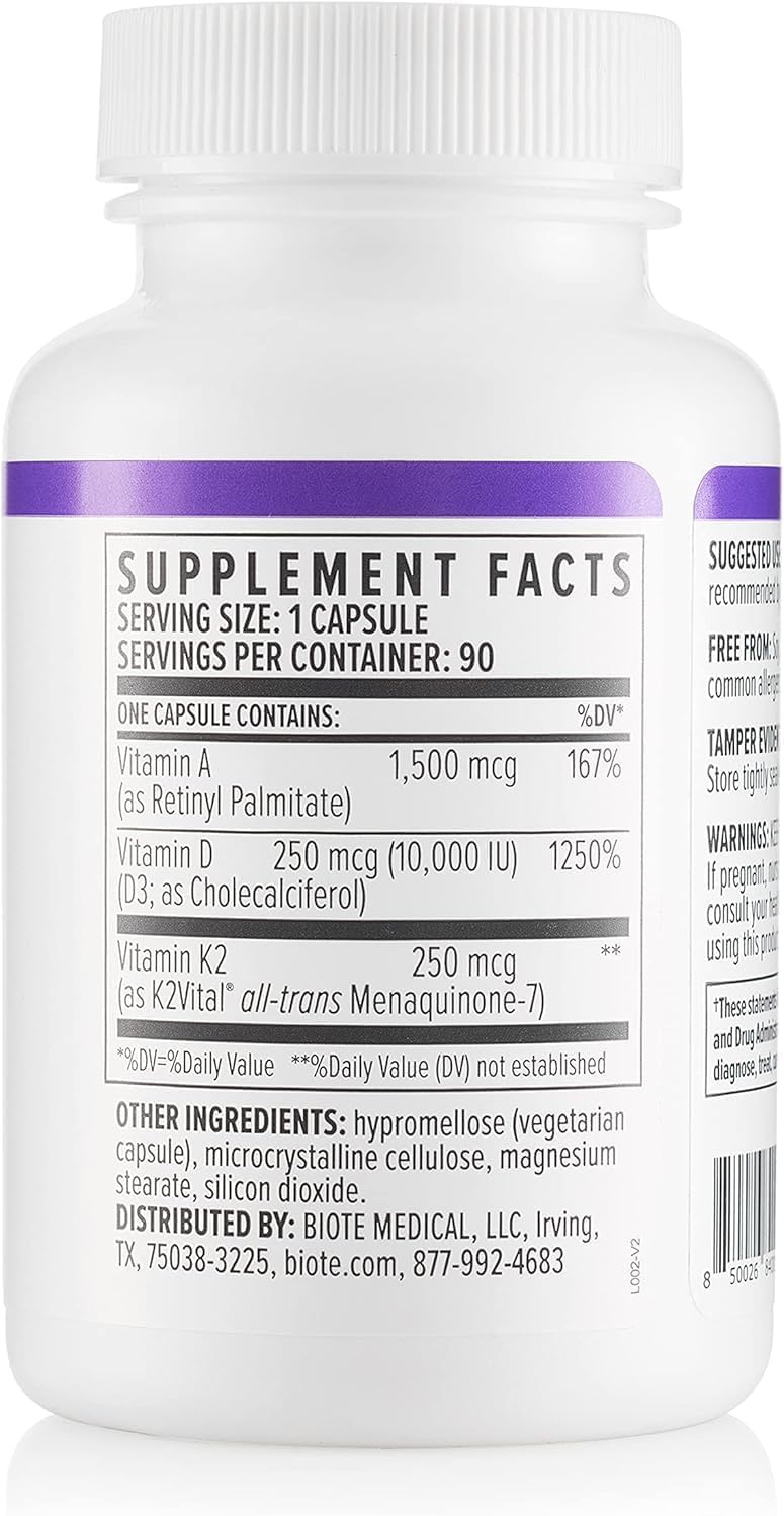 Biote Nutraceuticals ADK 10 – Immune & Bone Support (90 Capsules) - görsel 5