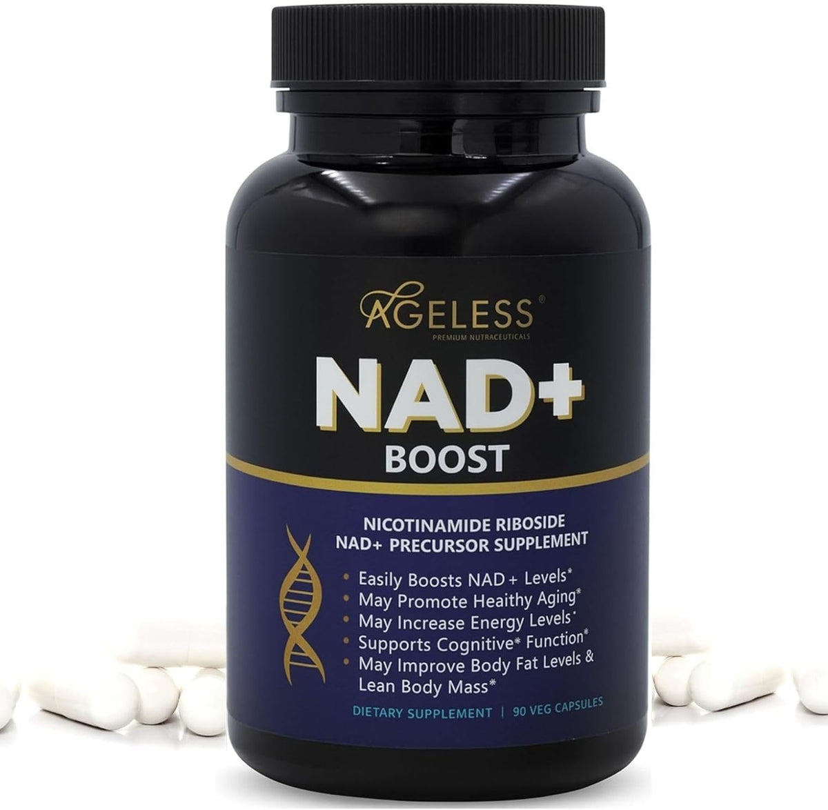 Ageless NAD+ Supplement – Nicotinamide Riboside Chloride – Supports Energy, Focus & Healthy Ageing – 30 Capsules - görsel 10