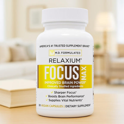 Relaxium FocusMax - Brain and Focus Supplement for Mental Clarity, Memory, and Concentration, 30 Vegan Capsules