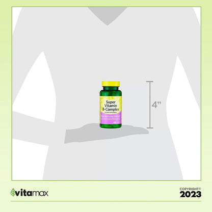 Spring Valley Super Vitamin B-Complex Tablets Food Supplement Value Size, 100 Tablets (Over 3 Months' Supply) + Exclusive VitaMax Vitamin Guide (2 Items)