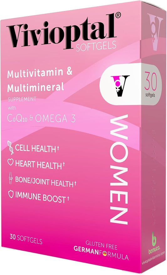 Vivioptal Women Multivitamin & Multimineral with CoQ10 & Omega-3, German Formula, 30 Softgels