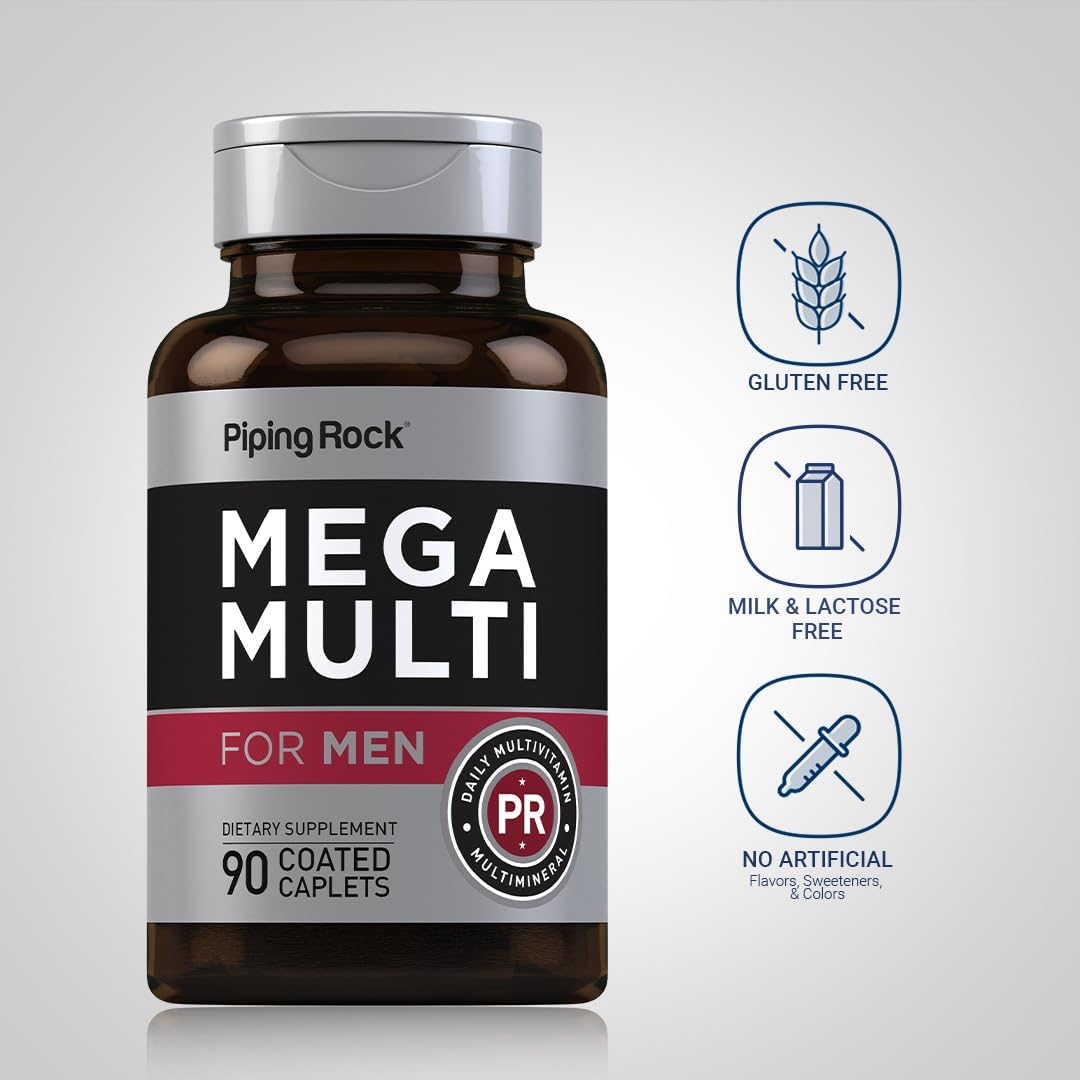 Piping Rock Men's Multivitamin – 90 Caplets - görsel 3
