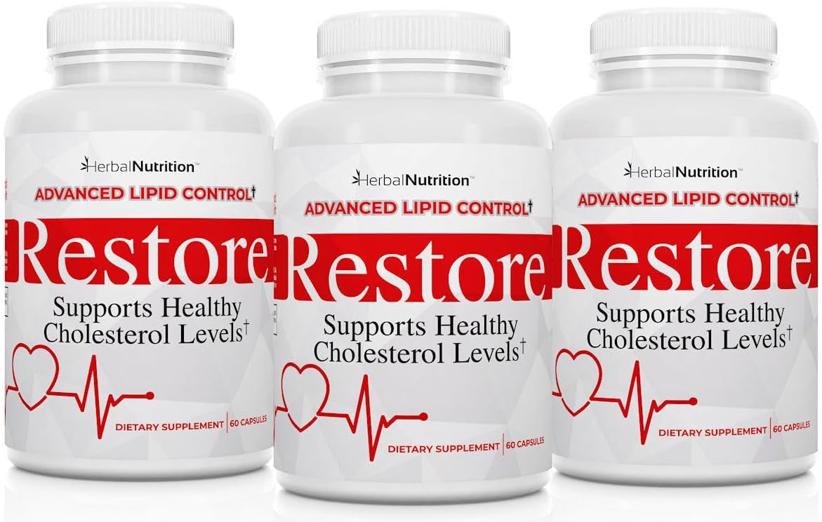 Restore - Heart Health & Cholesterol Support Food Supplement with Red Yeast Rice, Grape Seed Extract, Folic Acid and Niacin, 60 Capsules - görsel 10