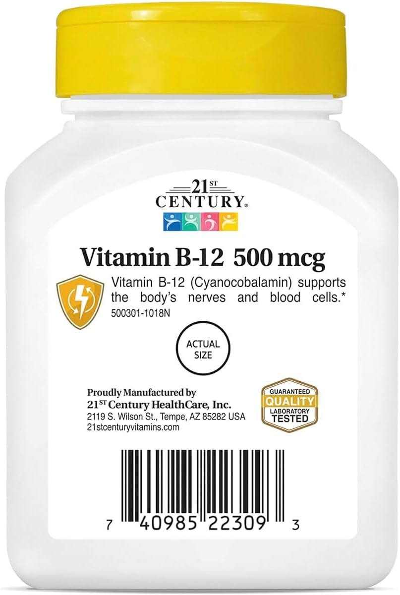 21st Century B-12 500 mcg Tablets, 110 Count (Pack of 2) - görsel 4
