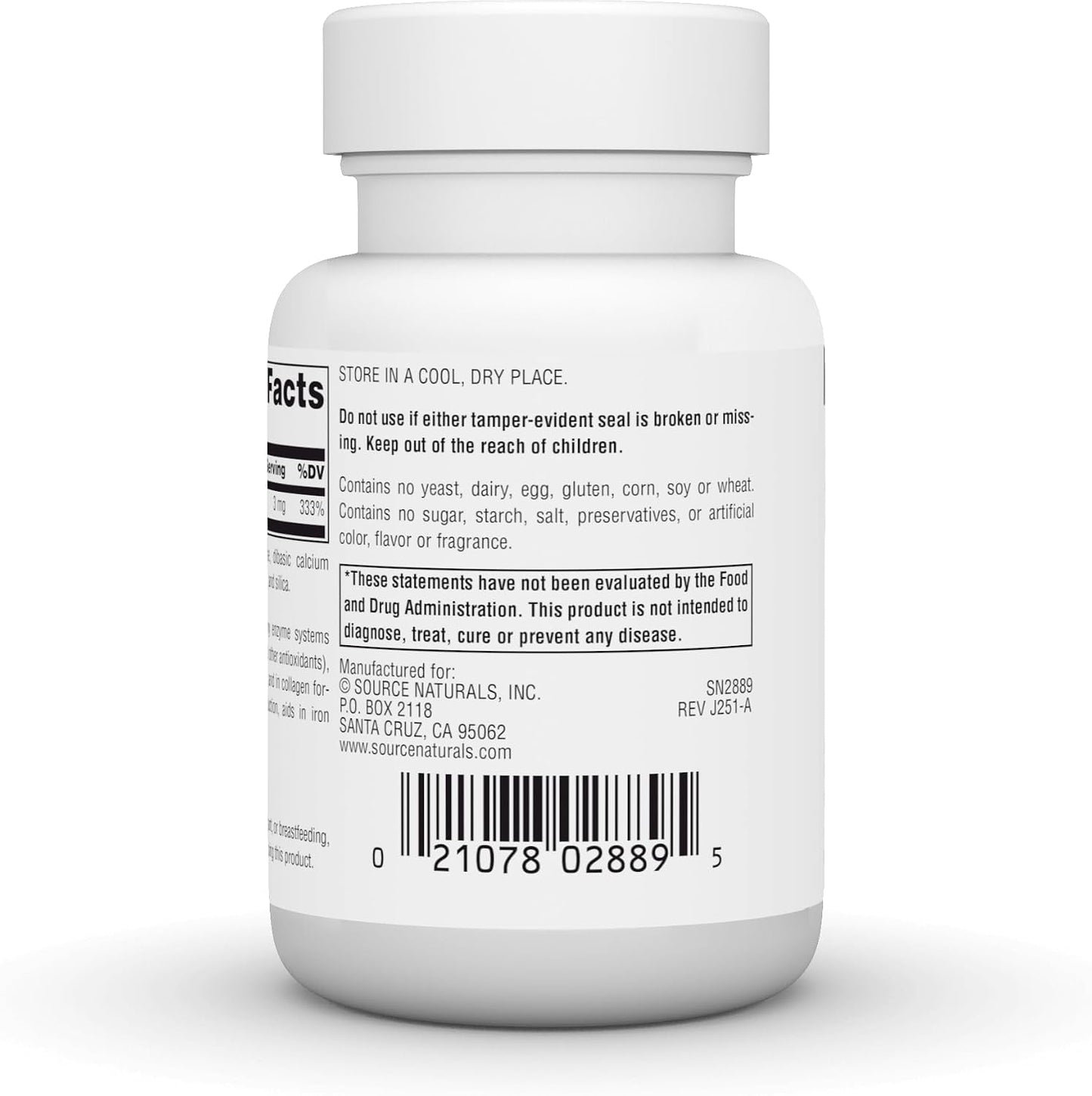 Source Naturals Copper, 3 mg - 120 Tablets - görsel 4