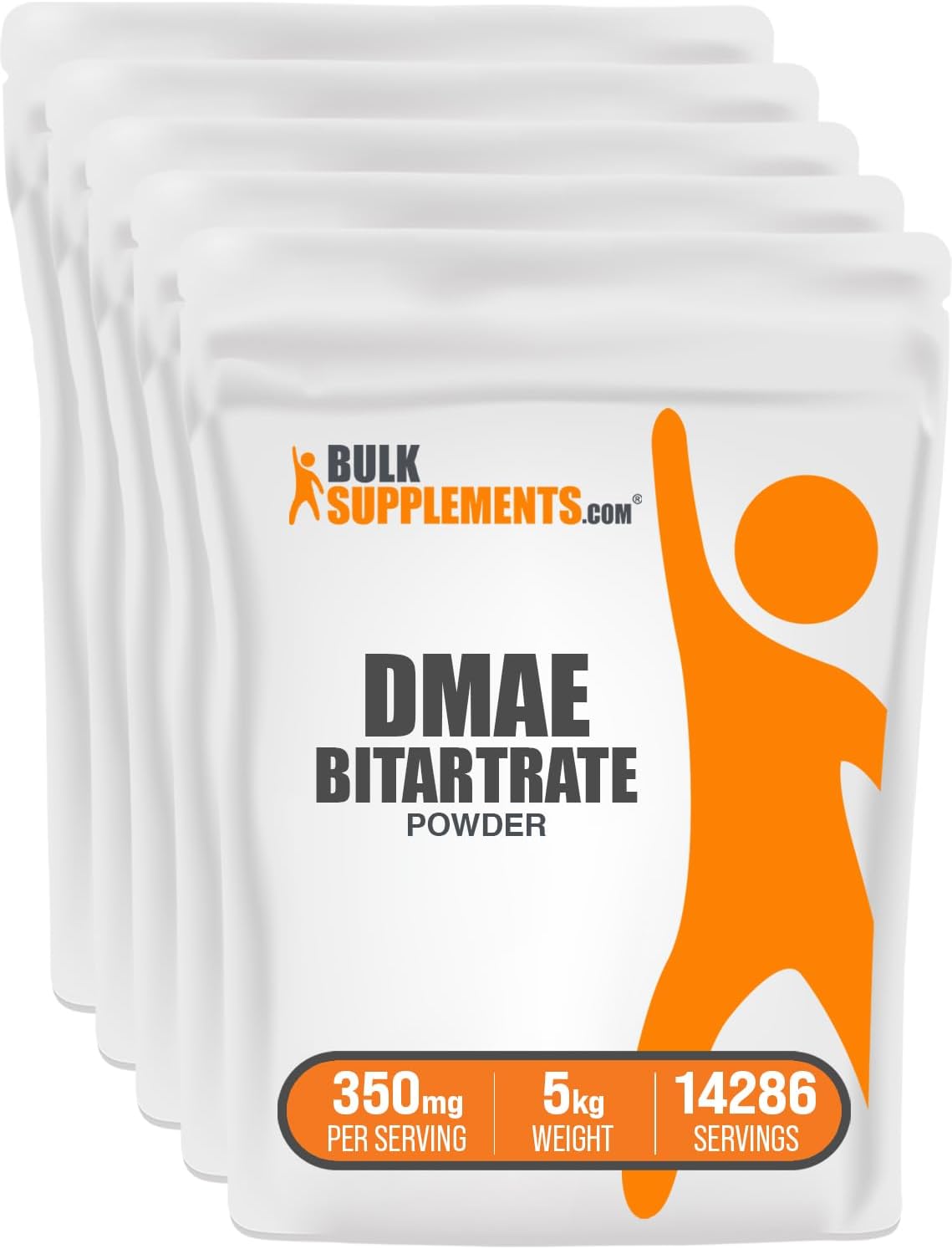 BulkSupplements.com DMAE Bitartrate Powder - Dimethylaminoethanol Bitartrate, DMAE Supplement - Unflavoured & Gluten-free, 350mg per Serving, 1kg (Pack of 5) - görsel 1