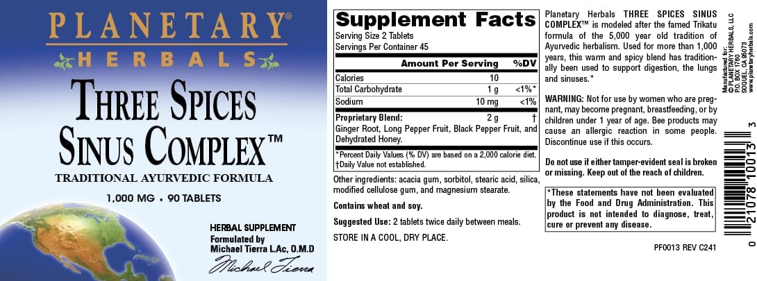 Planetary Herbals Three Spices Sinus Support Tablets - görsel 5