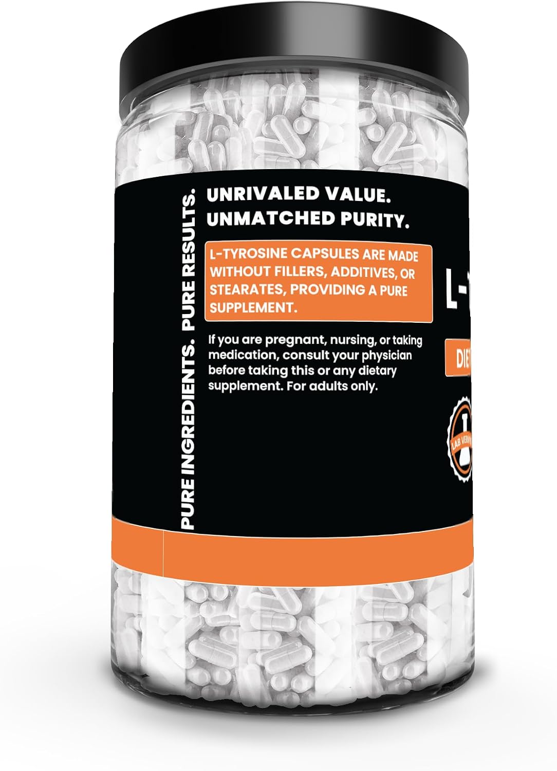 PURE ORIGINAL INGREDIENTS L-Tyrosine (730 Capsules) – No Fillers, Lab Verified - görsel 3