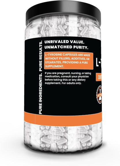 PURE ORIGINAL INGREDIENTS L-Tyrosine (730 Capsules) – No Fillers, Lab Verified