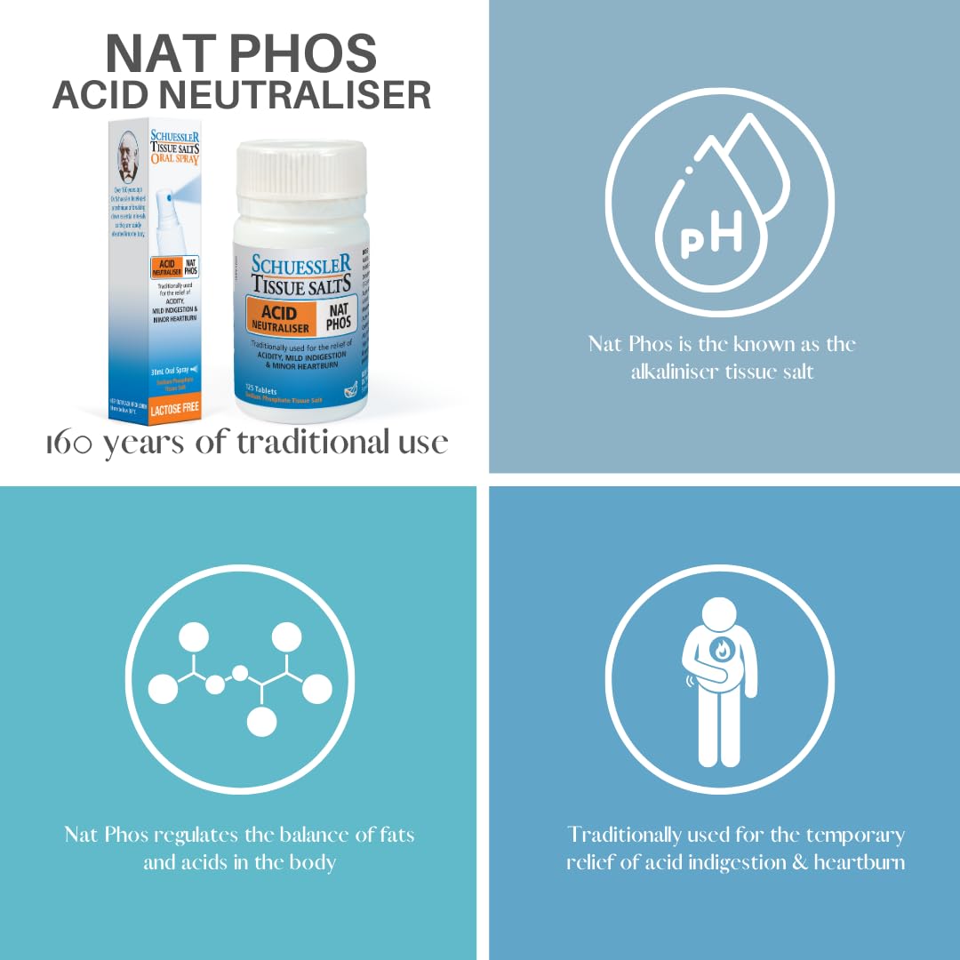 Schuessler Tissue Salts No. 10 Nat Phos 6X Cell Salts, 125 Tablets - görsel 2