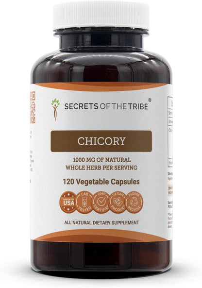 Secrets of the Tribe Chicory 90 Capsules, 1000 mg - Dried Root (Cichorium Intybus)