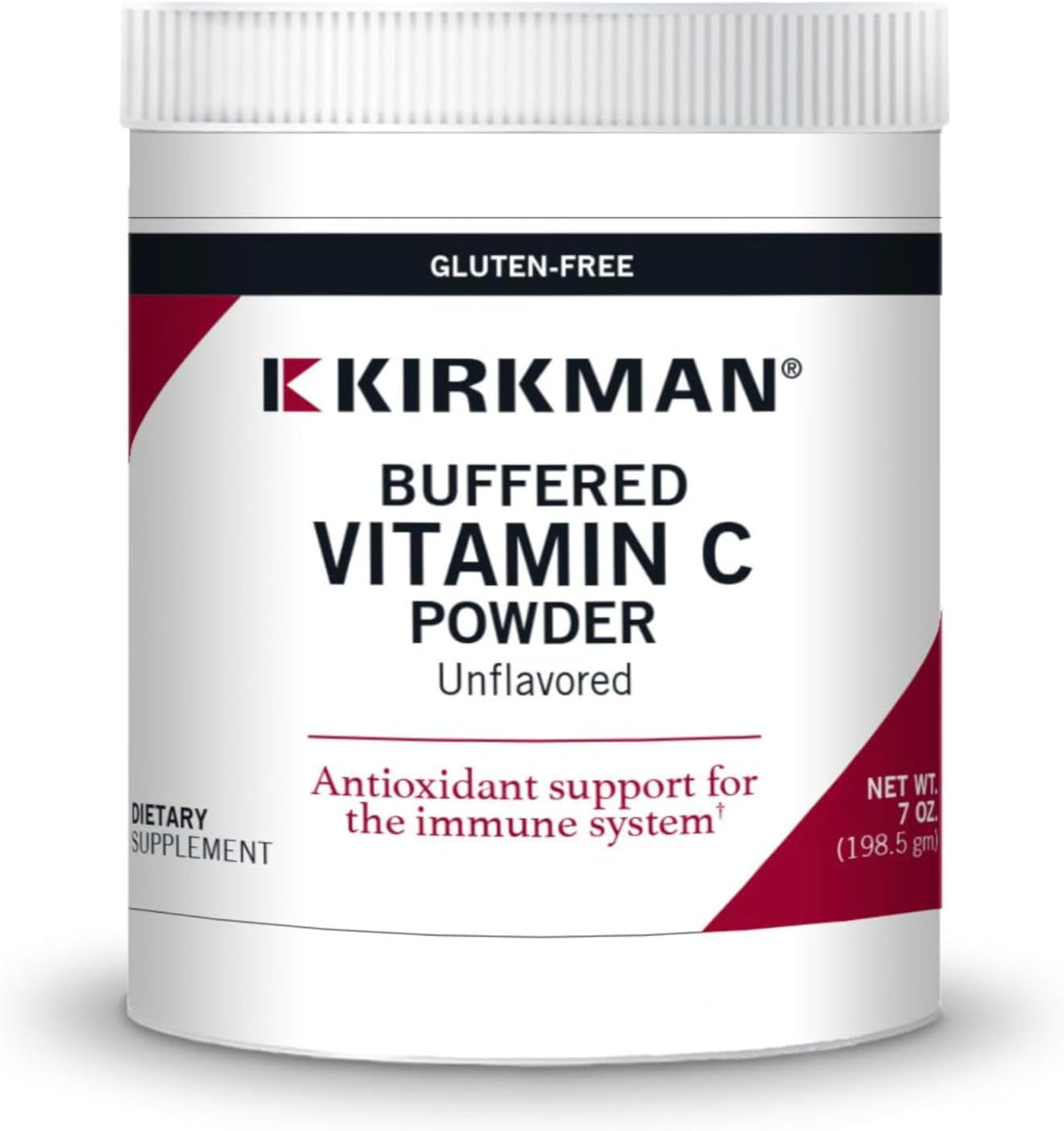 Kirkman Buffered Vitamin C Powder - Bio-Max Series - Unflavoured, Hypoallergenic, 7 oz - görsel 1