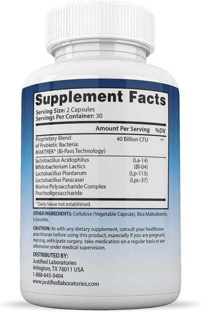 Justified Laboratories Fungus Defend Max Probiotic 40 Billion CFU (60 Capsules)