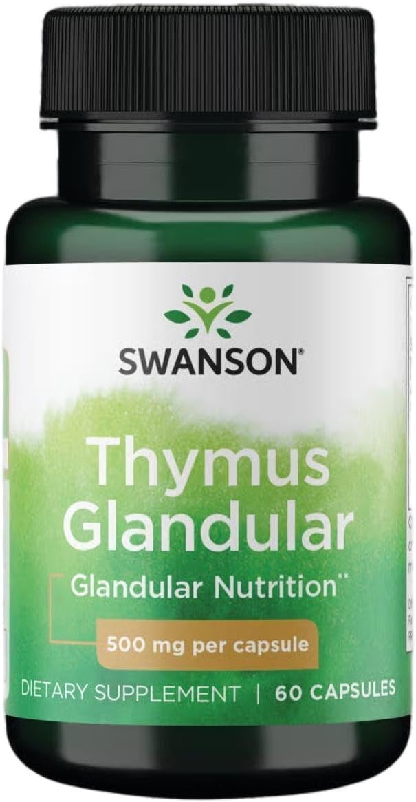Swanson Raw Thymus Glandular 500 mg, 60 Capsules - görsel 1